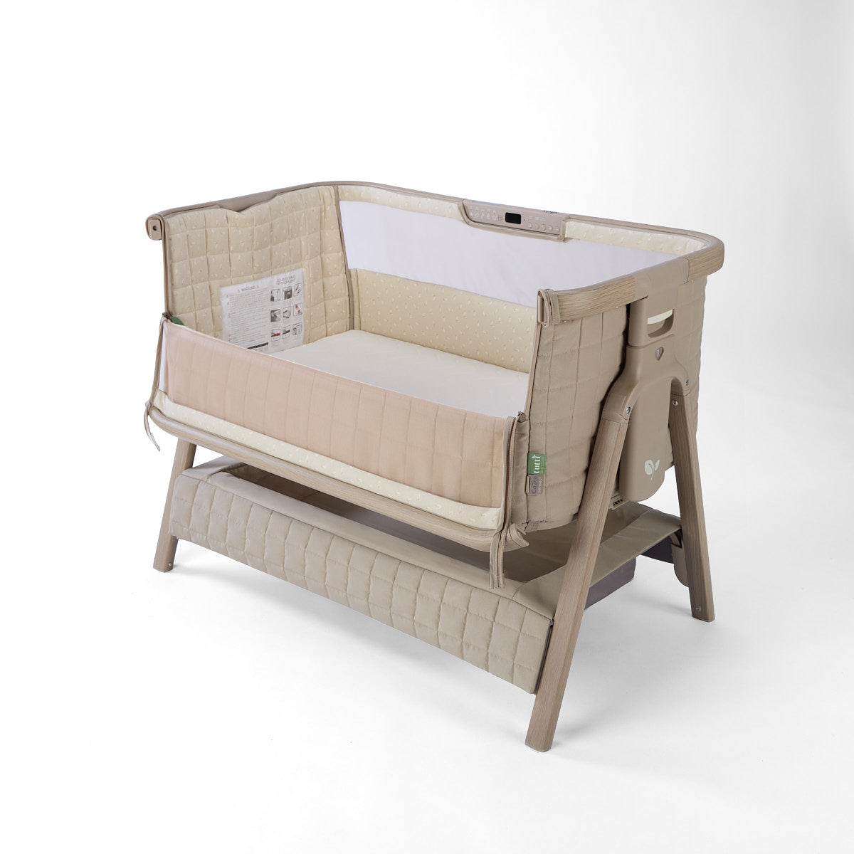 Tutti Bambini CoZee Sense Bedside Crib - Soft Walnut / Cocoa