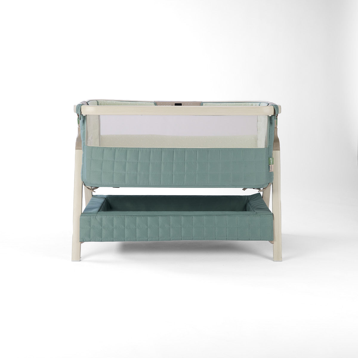 Tutti Bambini CoZee Sense Bedside Crib - Whitewash / Kelp
