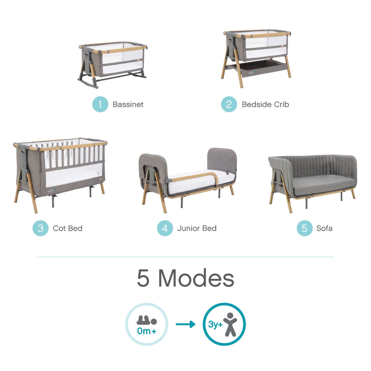 Tutti Bambini CoZee XL 5-in-1 - Oak & Charcoal