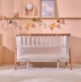 Tutti Bambini CoZee XL Bedside Crib & Cot - Scandinavian Walnut & Ecru