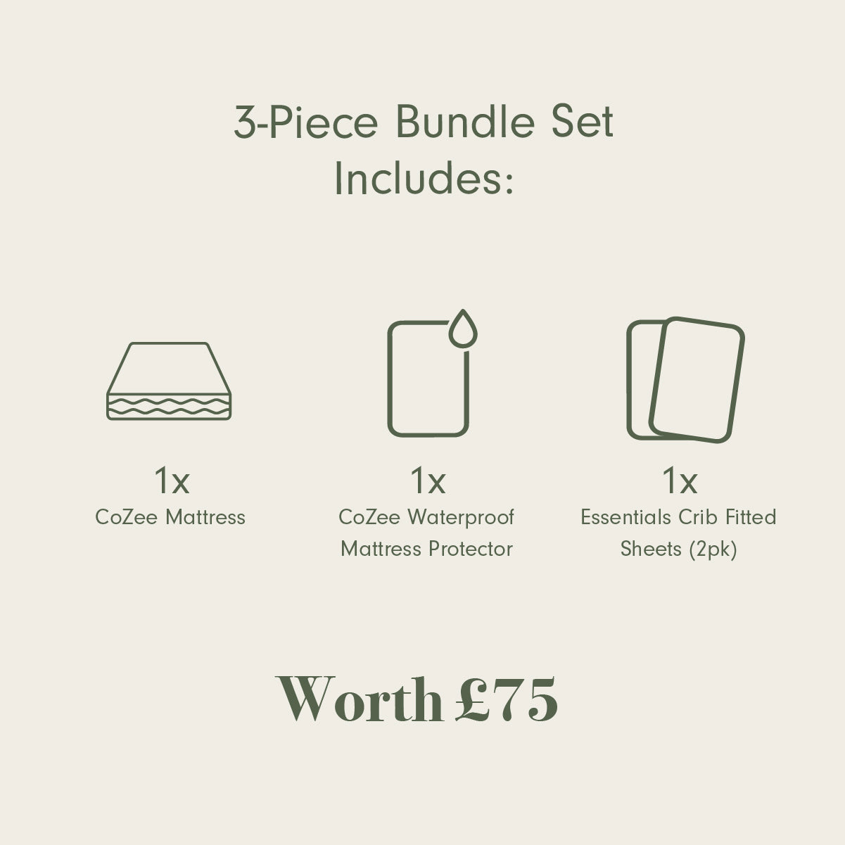 Tutti Bambini CoZee Essentials Mattress & Bedding Bundle