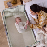 Tutti Bambini CoZee Sense Bedside Crib - Whitewash / Kelp
