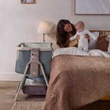 Tutti Bambini CoZee Sense Bedside Crib - Whitewash / Kelp