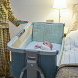 Tutti Bambini CoZee Sense Bedside Crib - Whitewash / Kelp