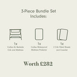 Tutti Bambini CoZee Air Bedside Crib & Bedding Bundle - Cocoon
