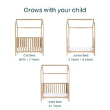Tutti Bambini Casa 3 in 1 Cot Bed 120 x 60cm - Harvest Oak