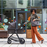 Babymore Memore V2 Travel System + Pecan Car Seat & Base - Black