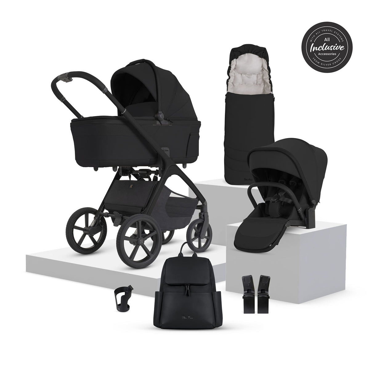 Silver Cross Cove 2 Ultimate 360 Family Car Seat & Accessory Bundle - Onyx