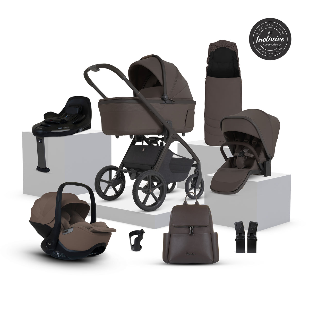 Silver Cross Cove 2 Ultimate 360 Car Seat Bundle - Chocolate