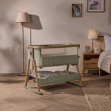 Tutti Bambini CoZee Sense Bedside Crib - Drifted Oak / Eucalyptus