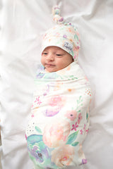 Copper Pearl Knitted Swaddle Blanket Bloom
