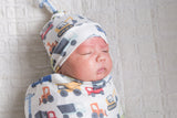 Copper Pearl Top Knot Hat Diesel 0-4m