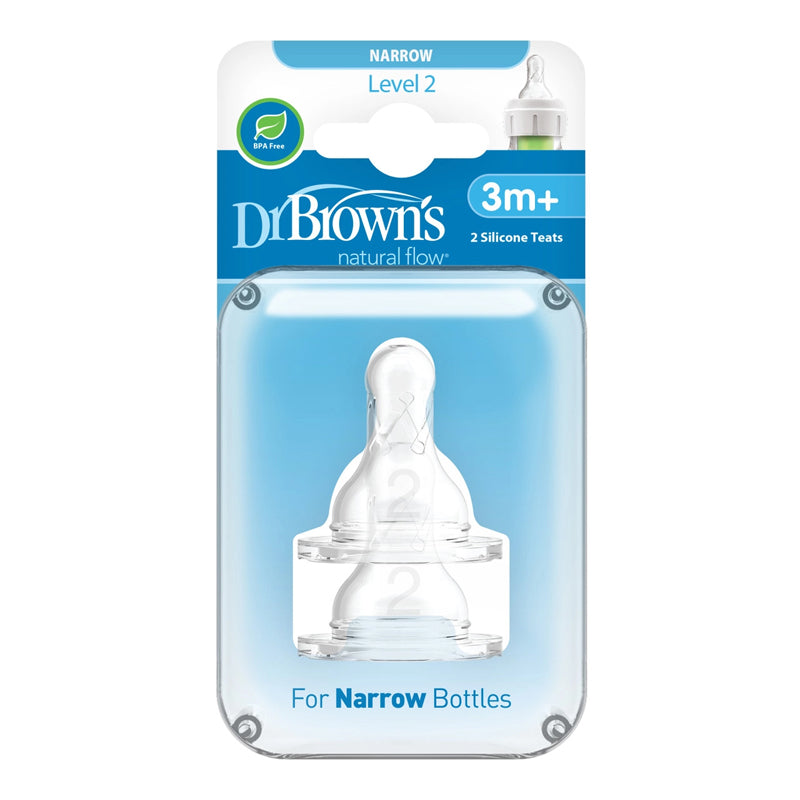 Dr Brown's Natural Flow® Options+™ Narrow Teat Level 2 Flow 2Pk