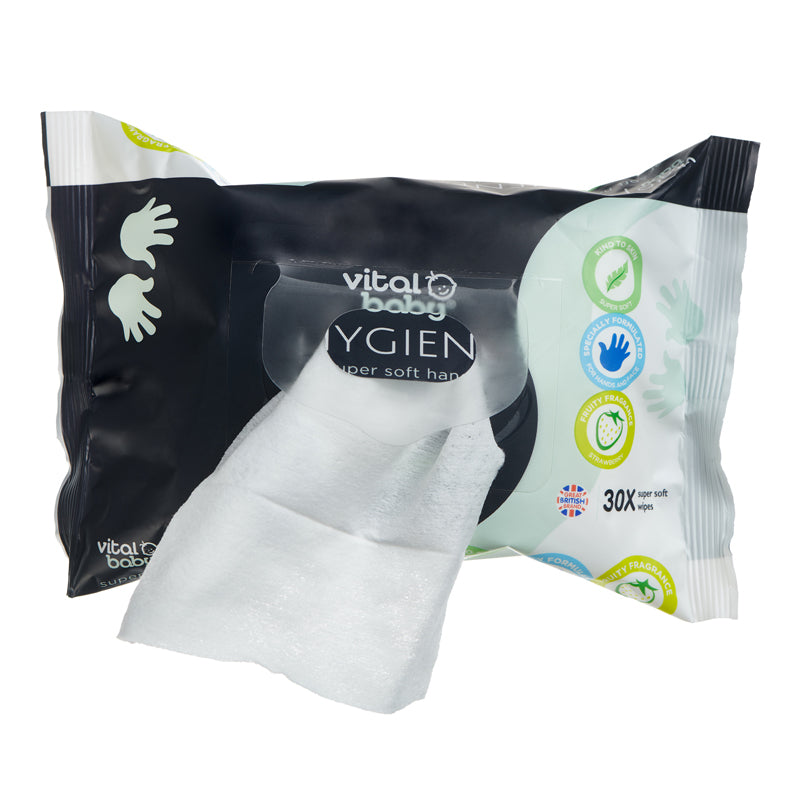 Vital Baby Hygiene Super Soft Hand & Face Wipes - Fresh Fruity Fragrance 30Pk