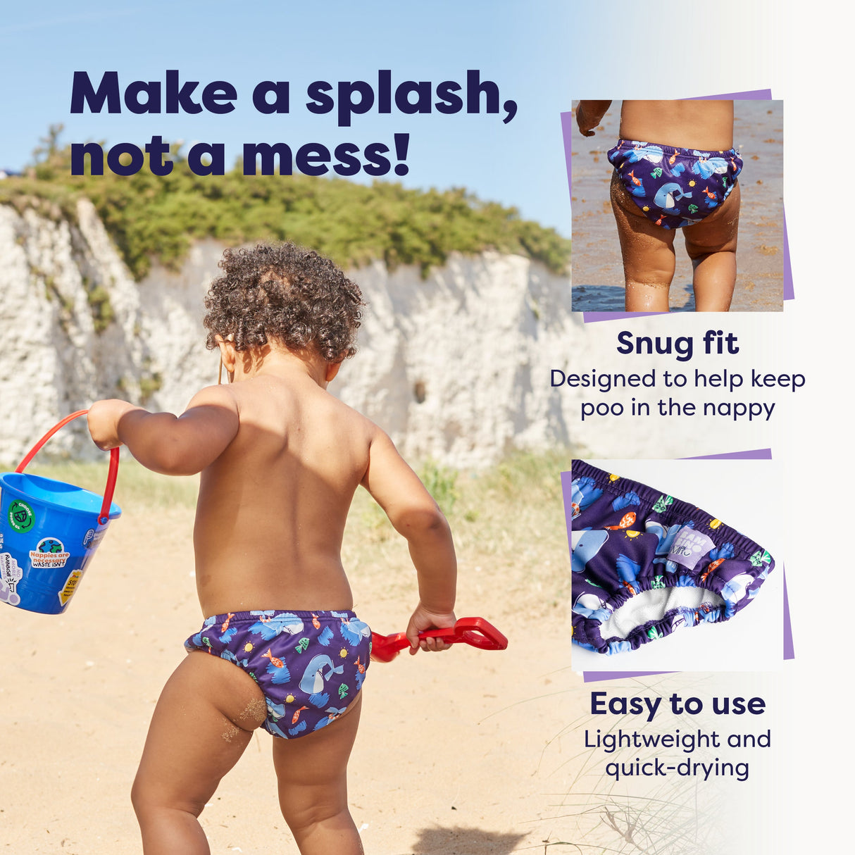 Reusable Swim Nappy in Squeak