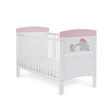Obaby Grace Inspire Cot Bed - Me & Mini Me Elephants - Pink