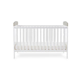 Obaby Grace Inspire Cot Bed & Fibre Mattress -  Me & Mini Me Elephants - Grey