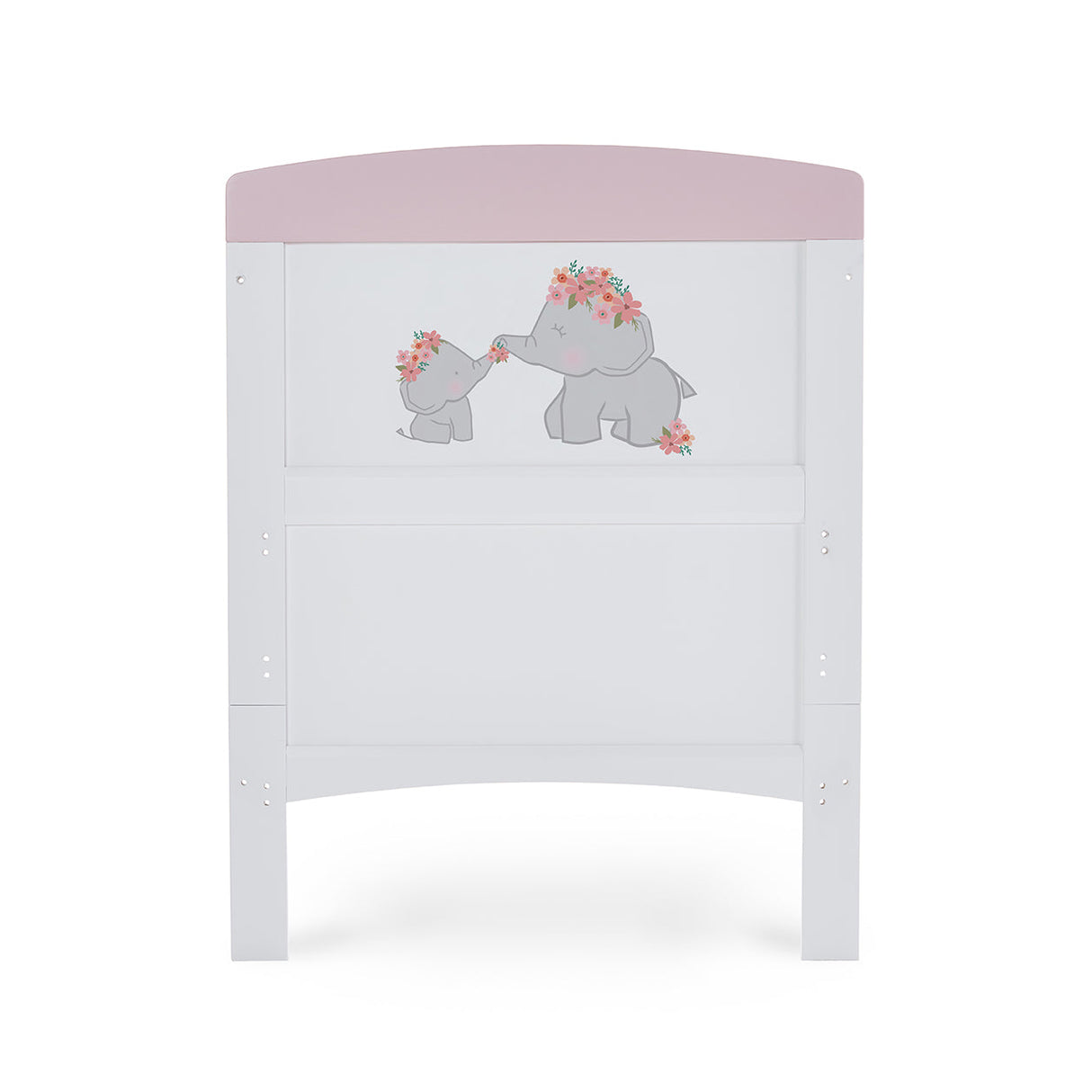 Obaby Grace Inspire Cot Bed & Underdrawer - Me & Mini Me Elephants - Pink