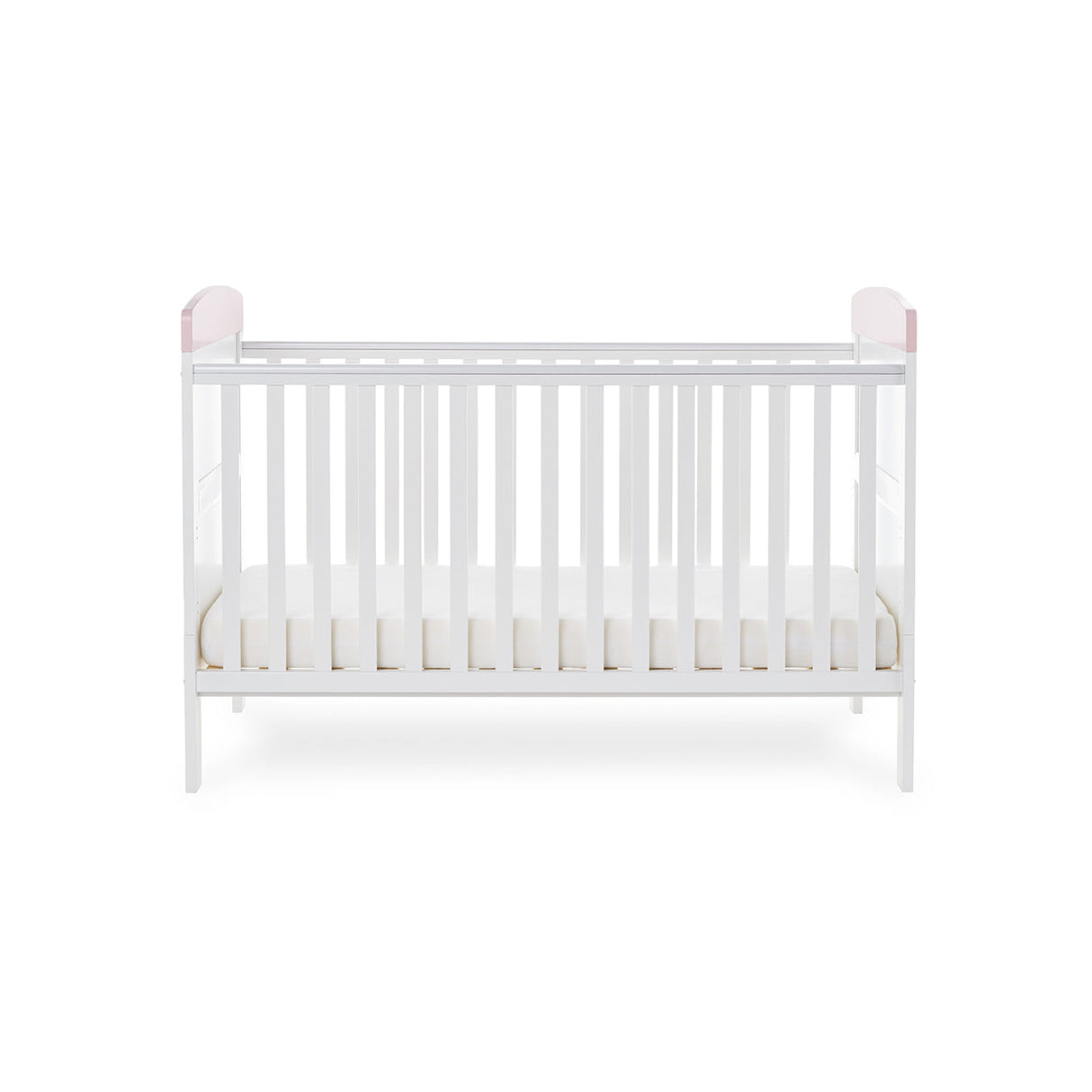 Obaby Grace Inspire Cot Bed & Fibre Mattress - Me & Mini Me Elephants - Pink