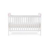 Obaby Grace Inspire Cot Bed & Fibre Mattress - Me & Mini Me Elephants - Pink