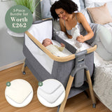 Tutti Bambini Essentials CoZee Air Bedside Crib & Bedding Bundle - Oak & Charcoal