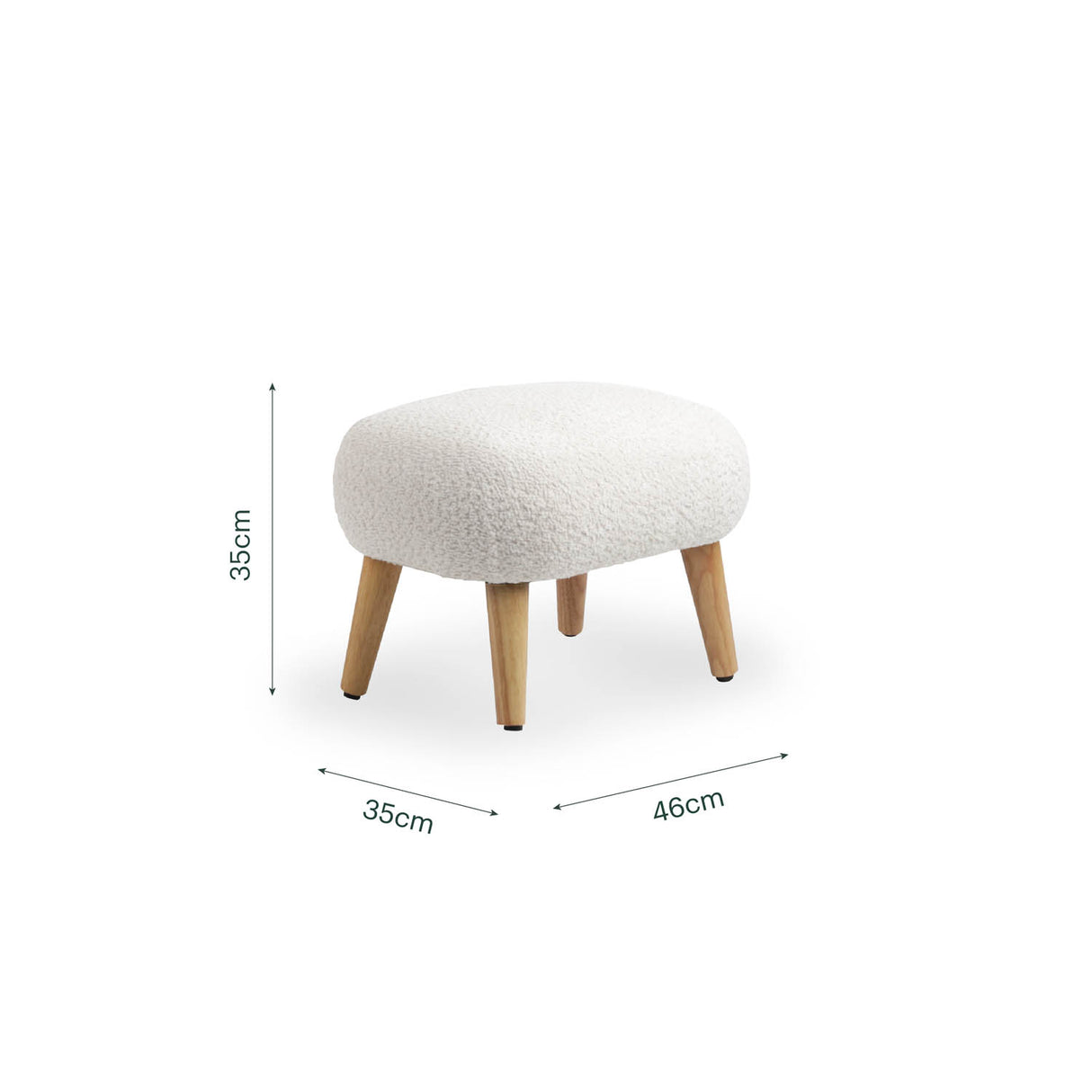 CuddleCo Etta Foot Stool - Boucle Off White