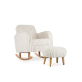 CuddleCo Etta Faux Fur Foot Stool - Cream