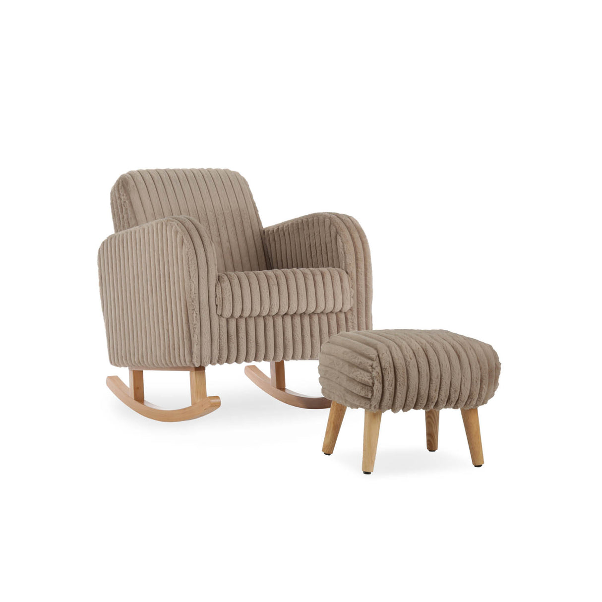 CuddleCo Etta Faux Fur Foot Stool - Mink