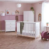 Obaby Evie Mini 3 Piece Room Set & FREE WALL HOOKS - White