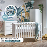 Obaby Evie 3 Piece Room Set - White - with Free Evie Wall Hook