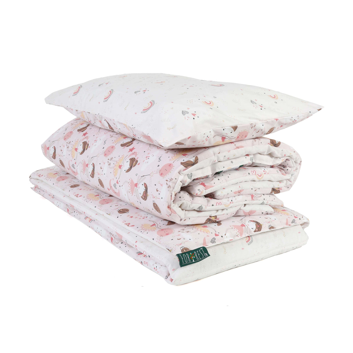 Fairy Organic Cotton Toddler 3 Piece All-in-One 4.0 Tog Quilt Bedding Set with Bumper