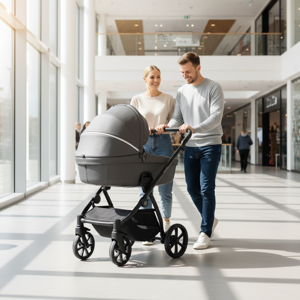 Noordi Fjordi V2 Leather - 2in1 Pushchair with ThermoCot™ Carrycot- Shadow Grey