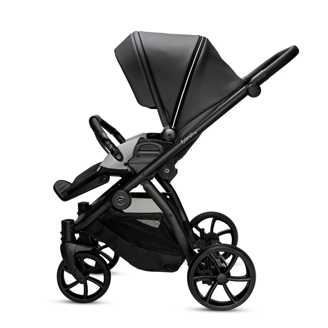 Noordi Fjordi V2 Leather - 2in1 Pushchair with ThermoCot™ Carrycot- Shadow Grey