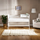 Obaby Grace Cot Bed, Cot Top Changer + Fibre Mattress - White