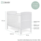 Obaby Gracie Mini 3 Piece Room Set - White