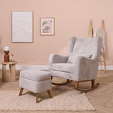 Tutti Bambini Harper Wingback Rocking Chair & Footstool - Grey
