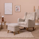 Tutti Bambini Harper Wingback Rocking Chair & Footstool - Mushroom