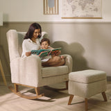Tutti Bambini Harper Wingback Rocking Chair & Footstool - Teddy Mushroom