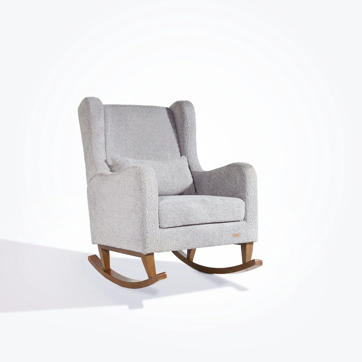 Tutti Bambini Harper Wingback Rocking Chair & Footstool - Teddy Cloud Grey