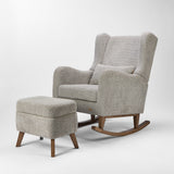 Tutti Bambini Harper Wingback Rocking Chair & Footstool - Grey