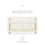 CuddleCo Harper 3 Piece Nursery Furniture Set - Cream & Ash