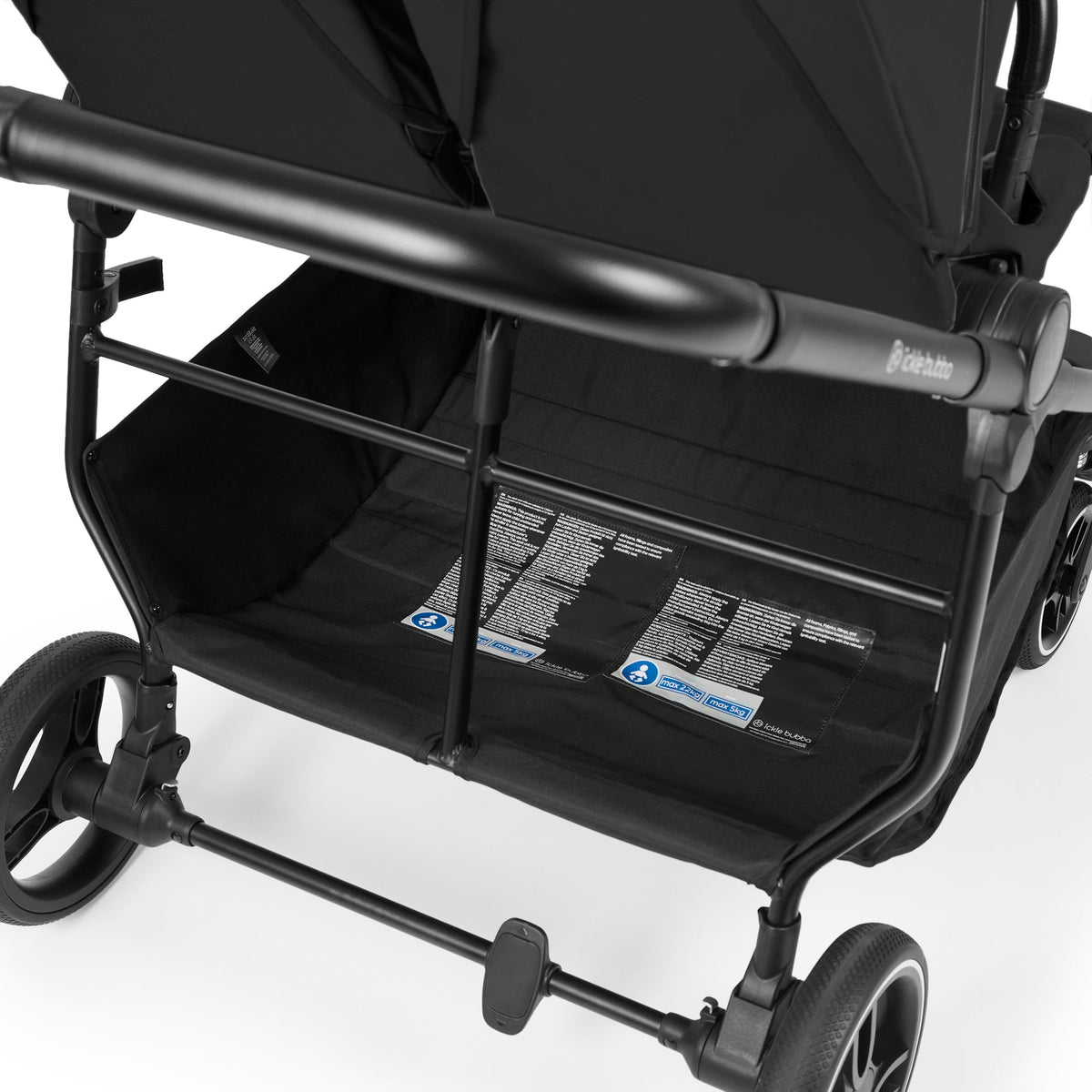 Ickle Bubba Altair Twin 17 Piece Travel System with i-Size Nimbus 180° Spin Car Seats & ISOFIX Bases - Black