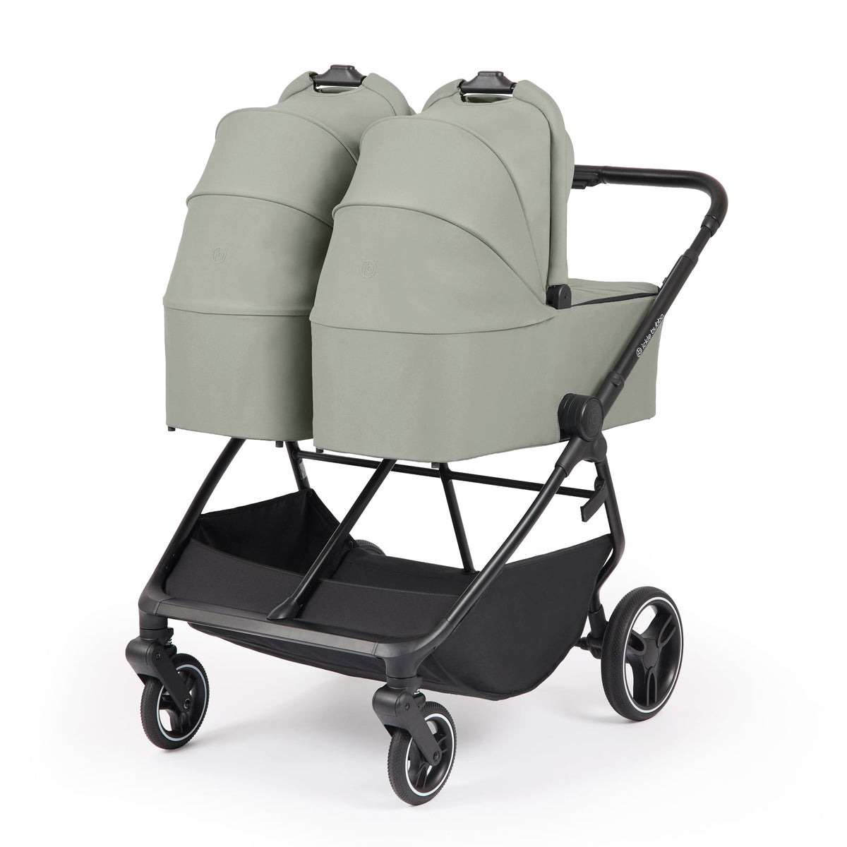 Ickle Bubba Altair Twin 17 Piece Travel System with i-Size Nimbus 180° Spin Car Seats & ISOFIX Bases - Laurel Green