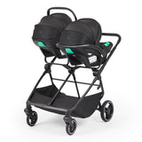 Ickle Bubba Altair Twin 17 Piece Travel System with i-Size Nimbus 180° Spin Car Seats & ISOFIX Bases - Laurel Green