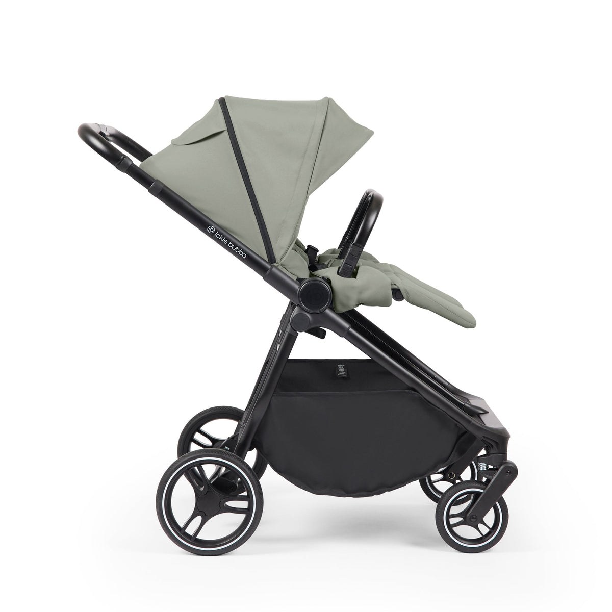 Ickle Bubba Altair Twin 17 Piece Travel System with i-Size Nimbus 180° Spin Car Seats & ISOFIX Bases - Laurel Green