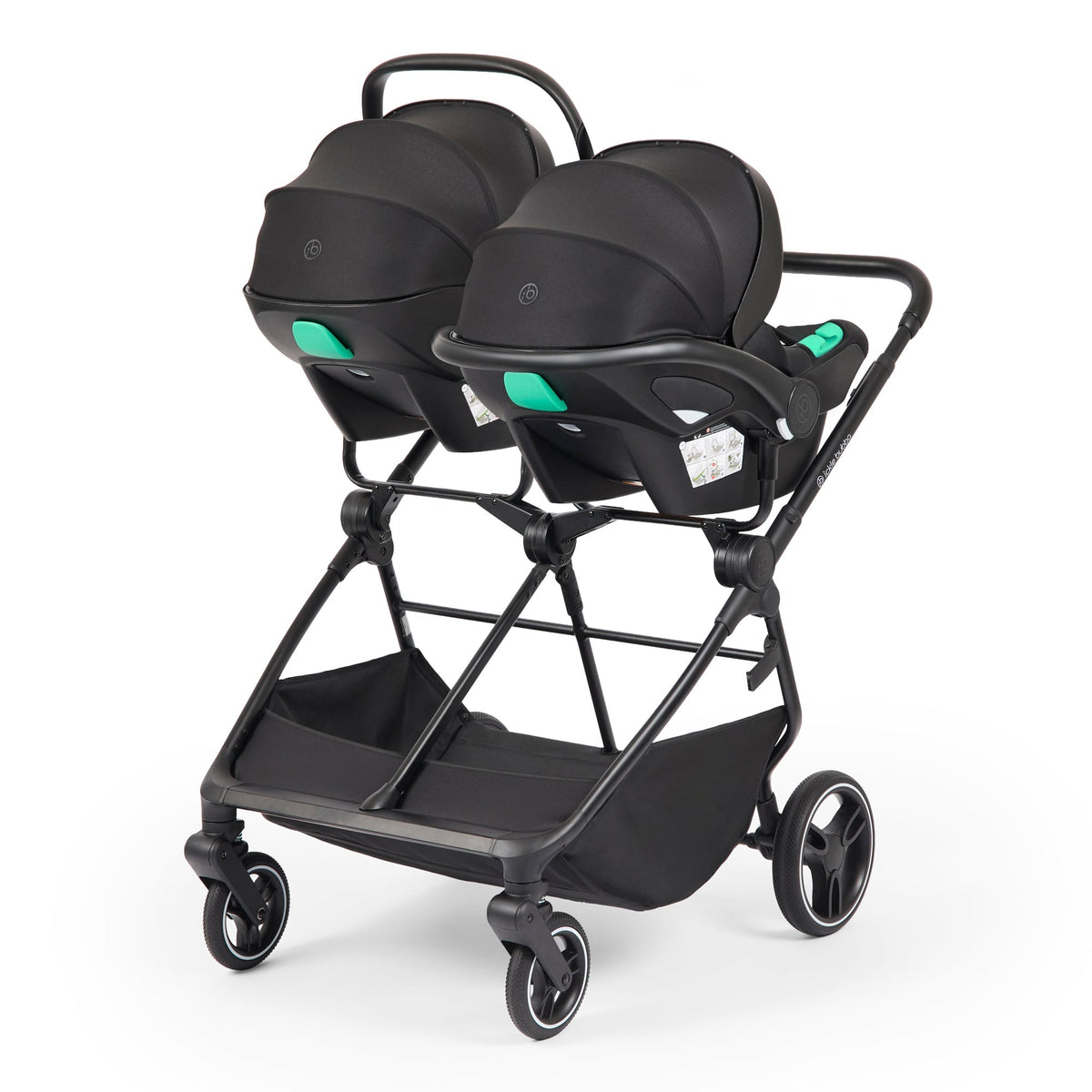 Ickle Bubba Altair Twin 17 Piece Travel System with i-Size Nimbus 180° Spin Car Seats & ISOFIX Bases - Mink