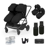 Ickle Bubba Altair Twin Stroller - Black