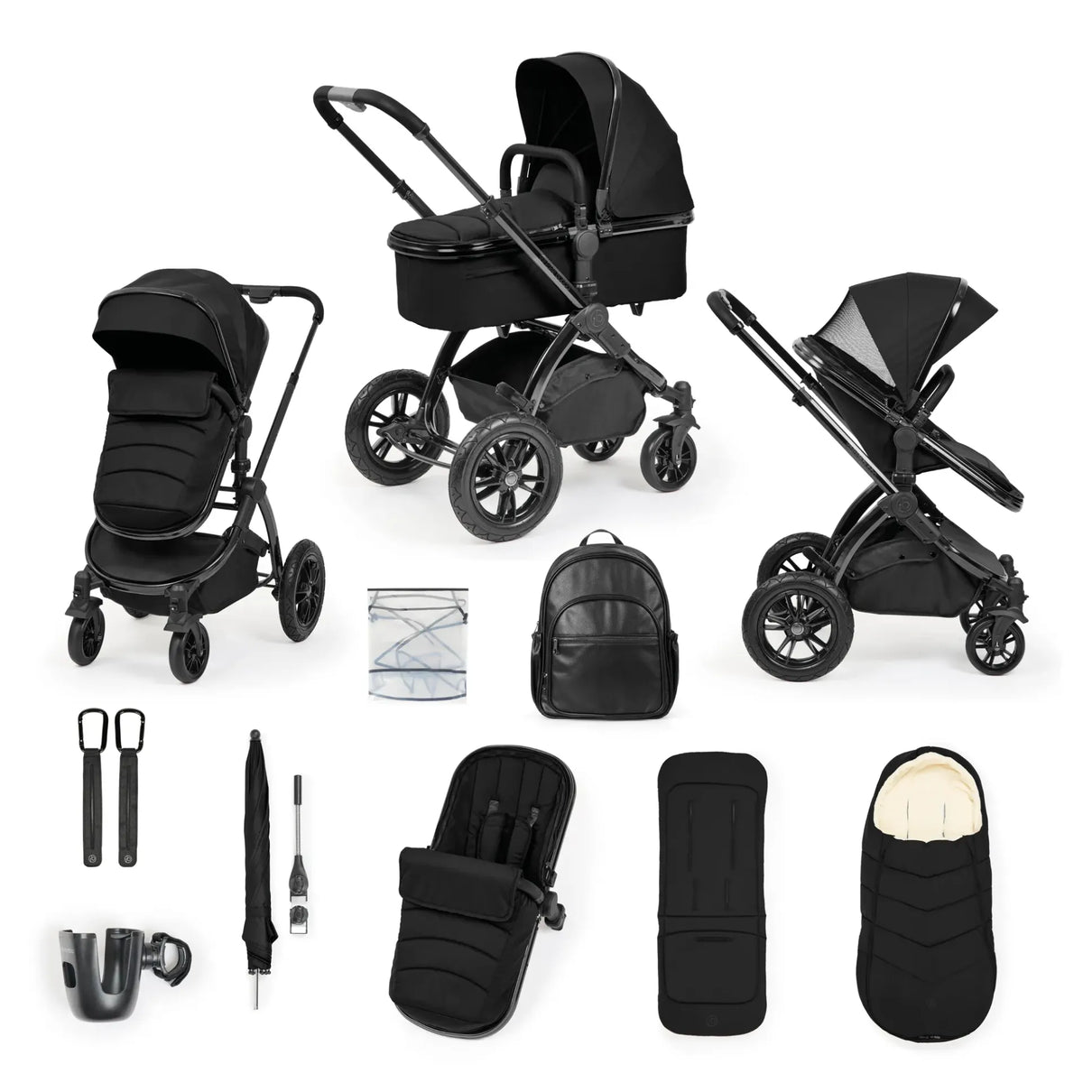 Ickle Bubba Stomp Luxe Elements Edition 12 Piece Pram - Raven