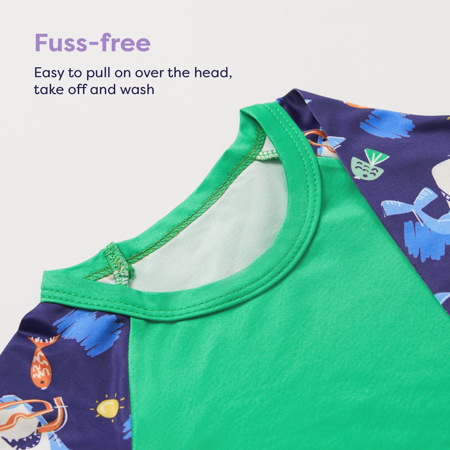 UPF 40+ Soft and Gentle Protective Swim Rash Vest in Wave Patrol
