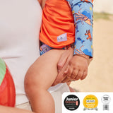 UPF 40+ Soft and Gentle Protective Swim Rash Vest in Wave Patrol